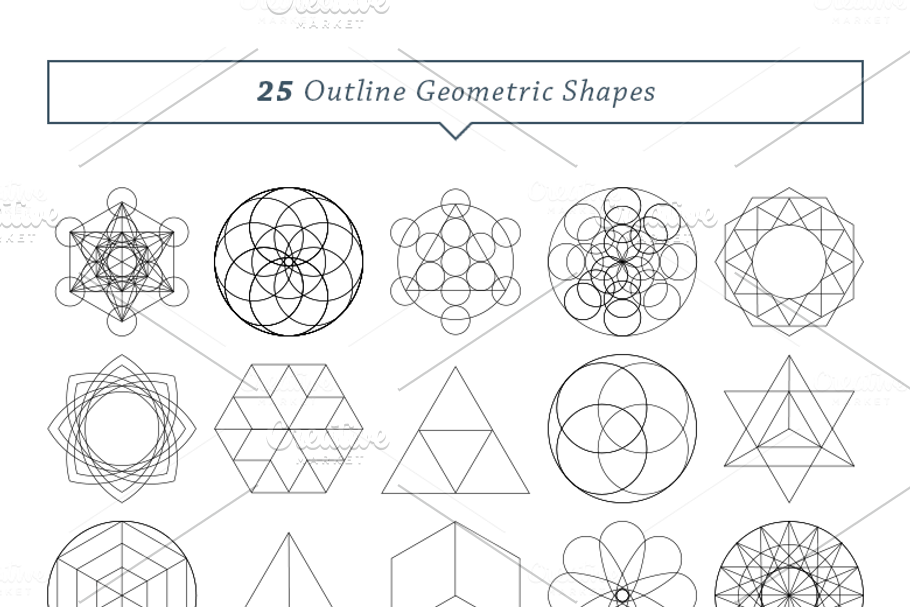 25 Outline Geometric Shapes