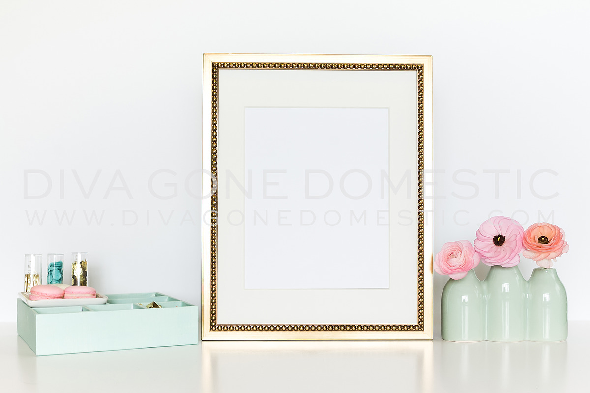Gold Styled Frame Mockup for Art in Print Mockups - product preview 8