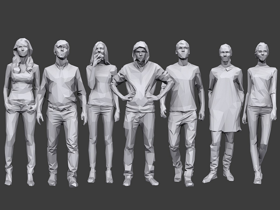 Complete Lowpoly People Pack Vol. 2 in People - product preview 11