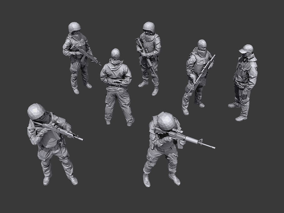 Lowpoly Special Forces Pack in People - product preview 1