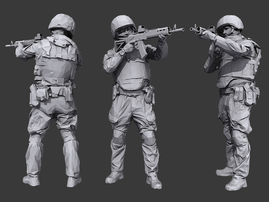 Lowpoly Special Forces Pack in People - product preview 4
