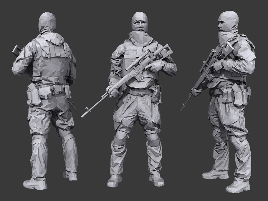 Lowpoly Special Forces Pack in People - product preview 5