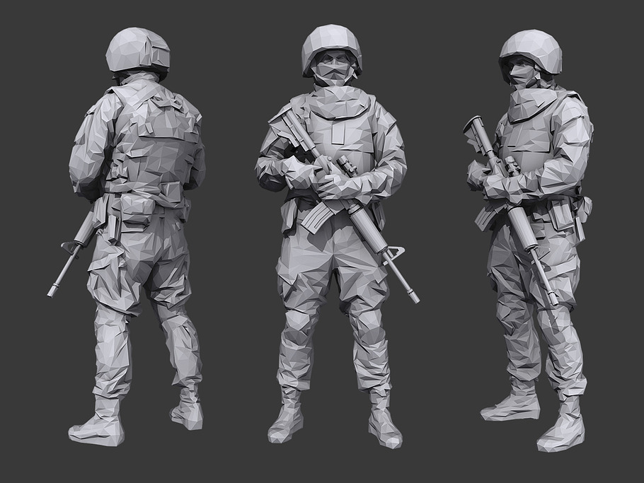 Lowpoly Special Forces Pack in People - product preview 7