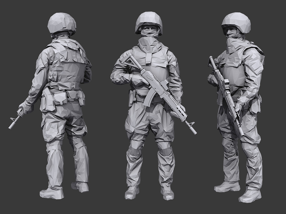Lowpoly Special Forces Pack in People - product preview 8