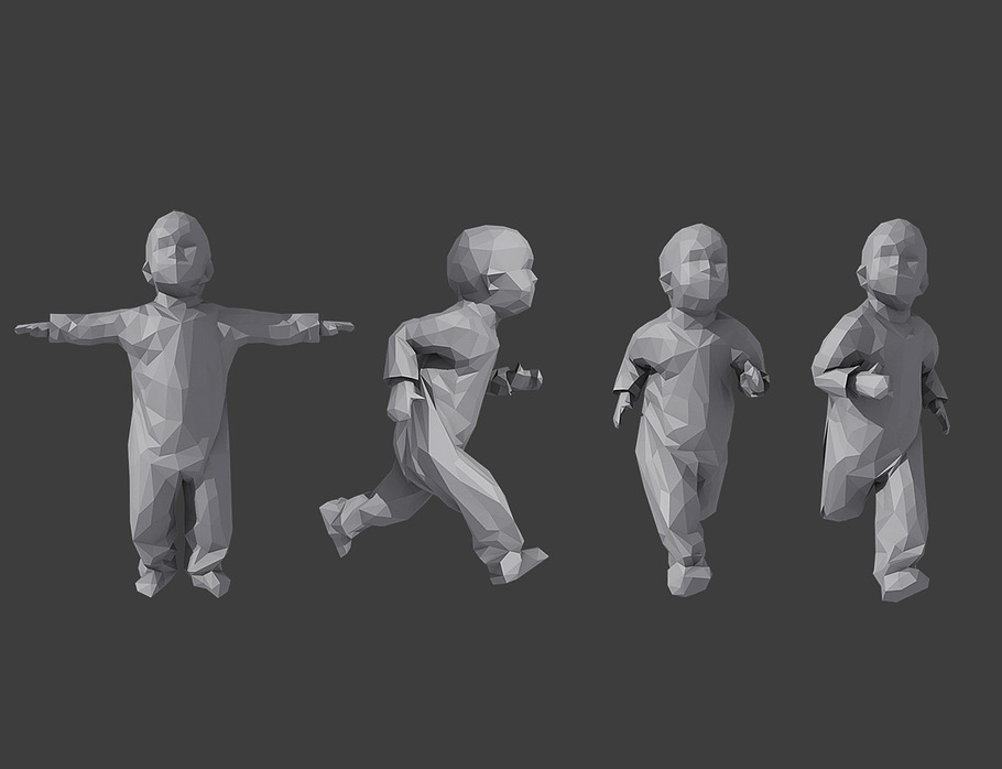 Rigged Lowpoly Childrens Pack in People - product preview 1