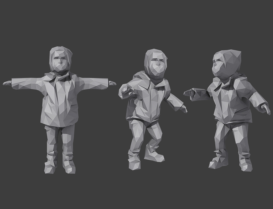 Rigged Lowpoly Childrens Pack in People - product preview 2