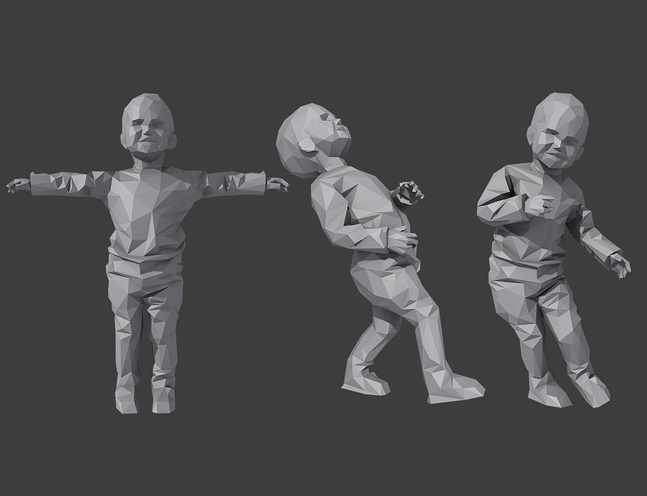 Rigged Lowpoly Childrens Pack in People - product preview 3