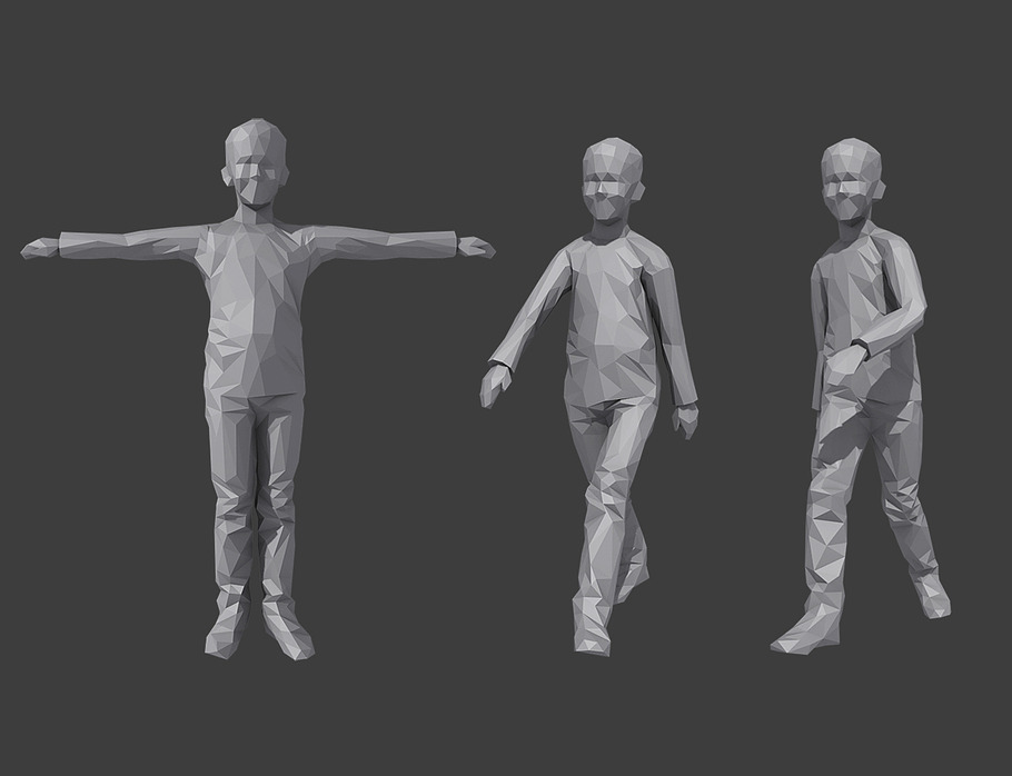 Rigged Lowpoly Childrens Pack in People - product preview 4