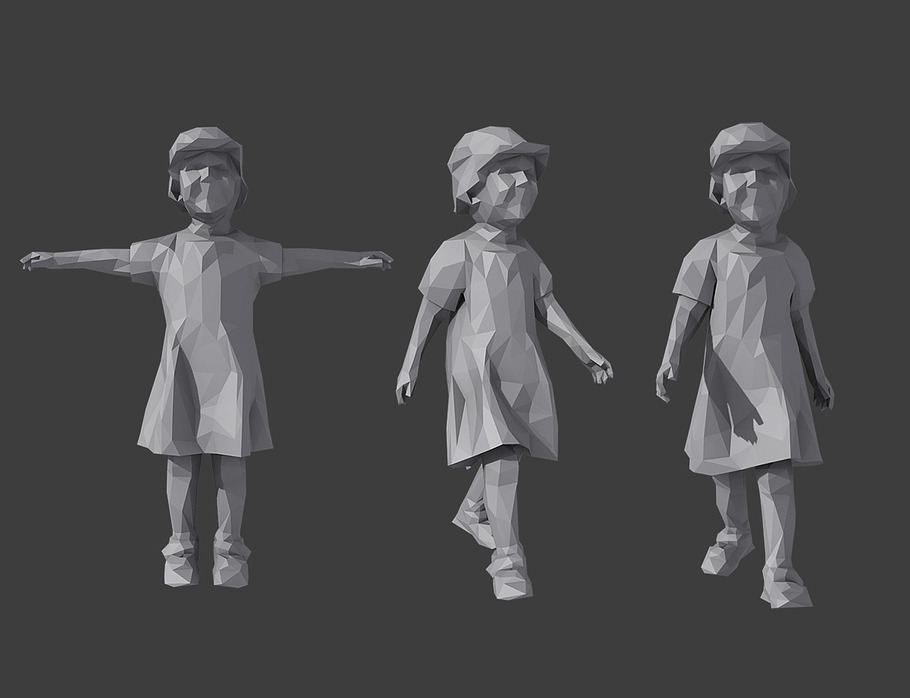 Rigged Lowpoly Childrens Pack in People - product preview 5