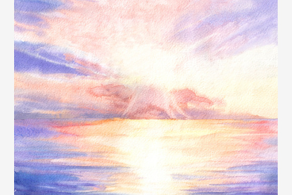 Set of watercolor landscapes in Illustrations - product preview 3