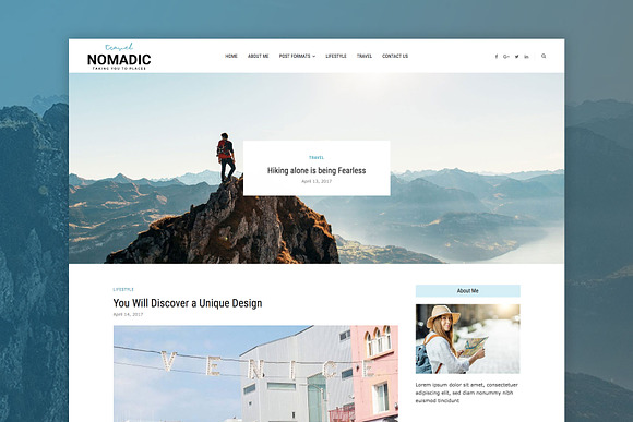 Nomadic - Travel Blog Theme in WordPress Blog Themes - product preview 1