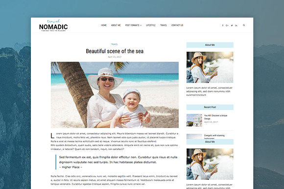 Nomadic - Travel Blog Theme in WordPress Blog Themes - product preview 3