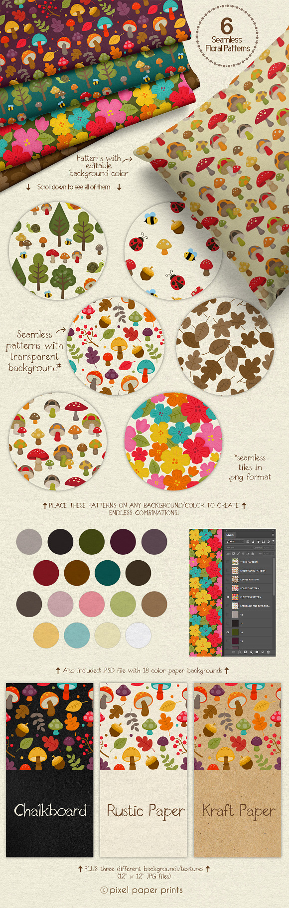 Woodland Animals Design Kit in Illustrations - product preview 3