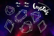 Crystals wonderful vector set