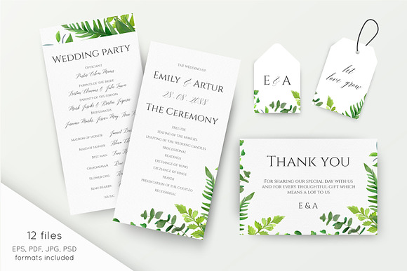 Wedding suite - Forest freshness in Wedding Templates - product preview 1