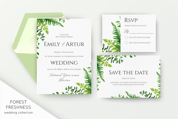 Wedding suite - Forest freshness in Wedding Templates - product preview 3
