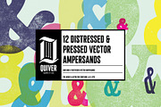 12 Distressed Vector Ampersands
