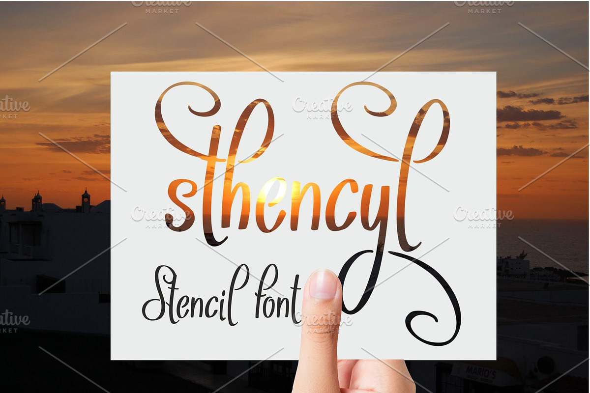 Sthencyl in Stencil Fonts - product preview 8