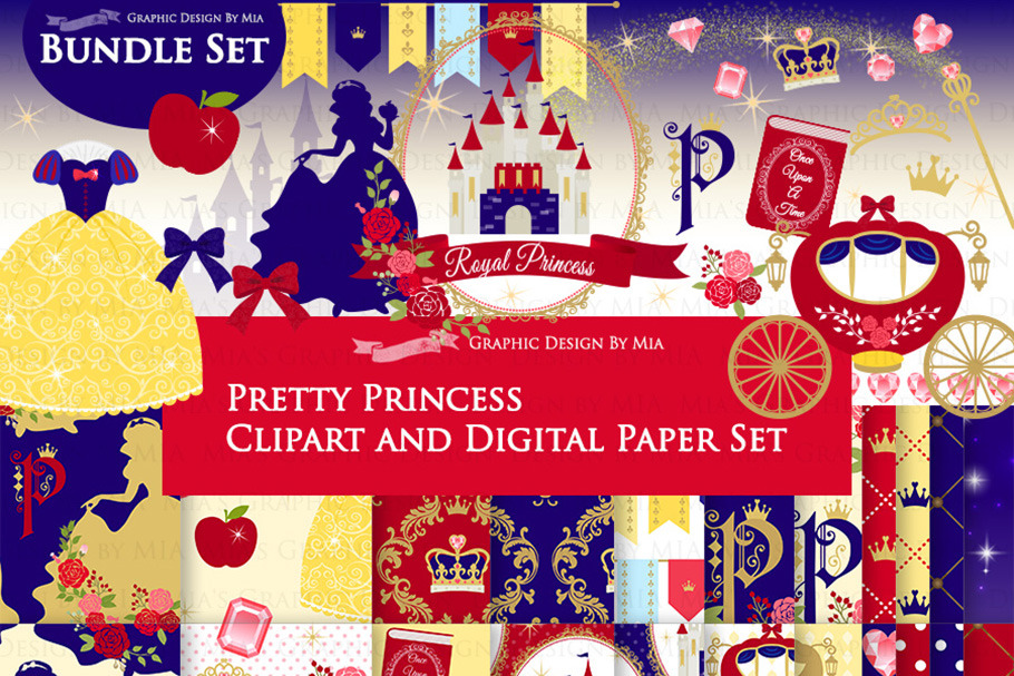 Princess Snow White Clipart+Pattern