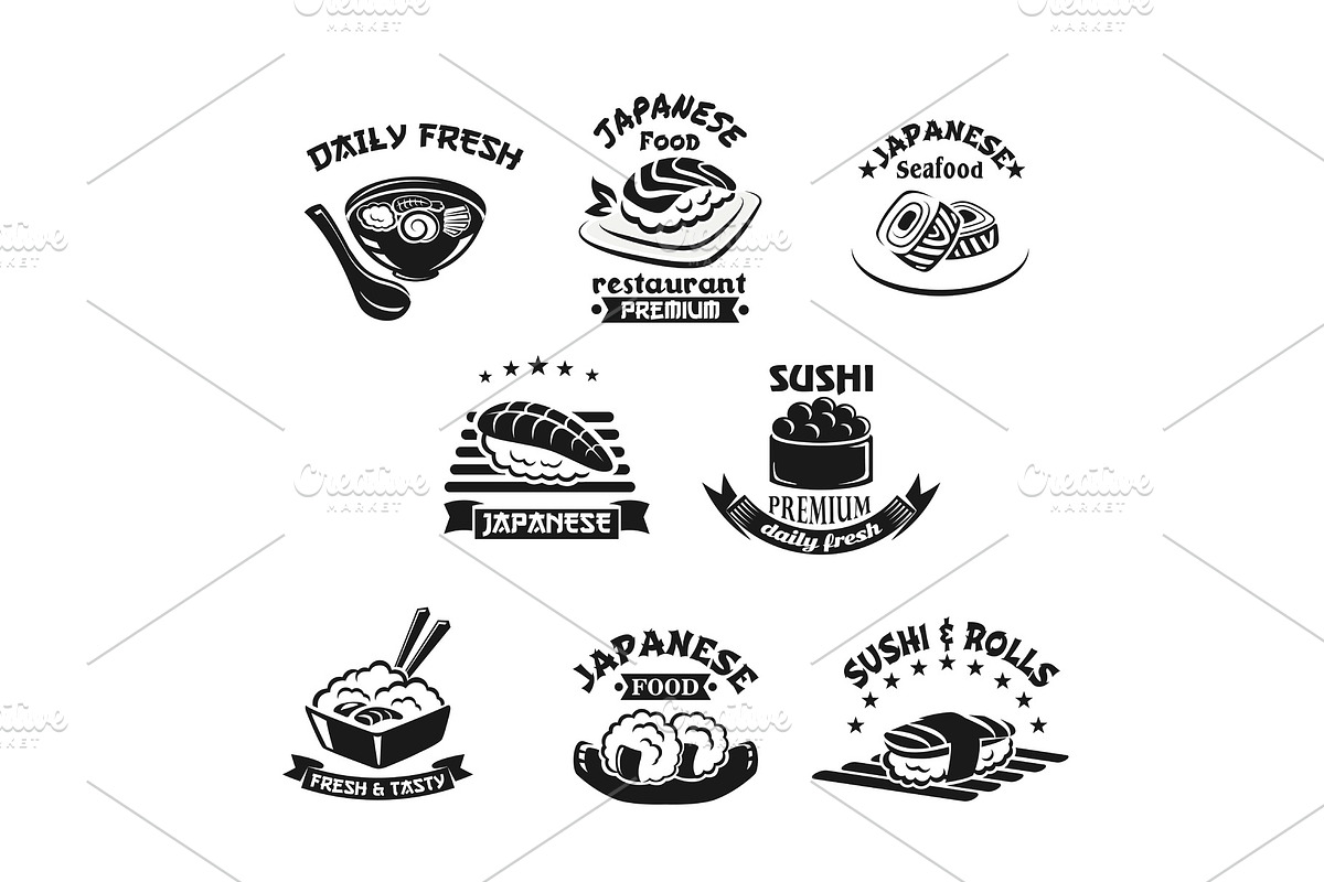 Vector icons for sushi restaurant in Illustrations - product preview 8