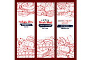Meat and sausage banner for food