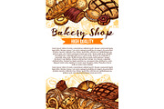 Vector sketch bread for bakery shop