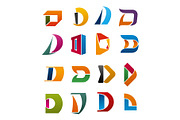 Letter D vector icons