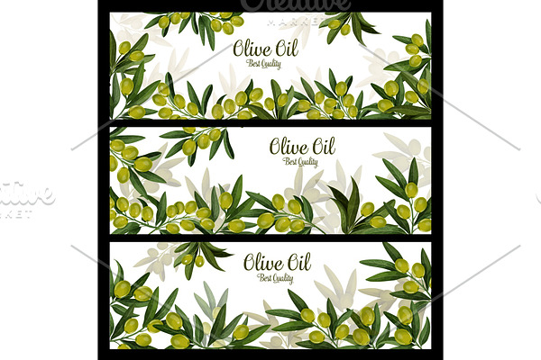 Olive oil vector banners