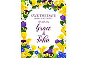 Flowers Save the Date wedding card