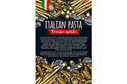 Italian pasta vector poster