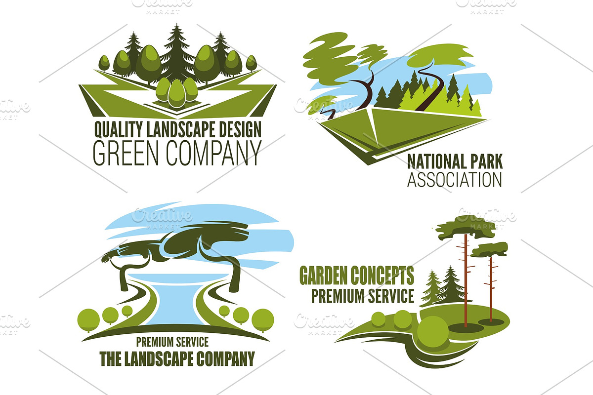 Landscape design company icons in Illustrations - product preview 8