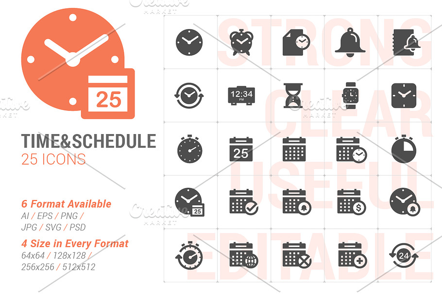 Time & Schedule Filled Icon in Icons - product preview 8