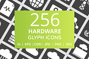 256 Hardware Glyph Inverted Icons