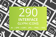 290 Interface Glyph Inverted Icons