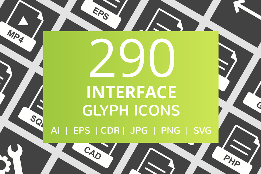 290 Interface Glyph Inverted Icons in Graphics - product preview 8