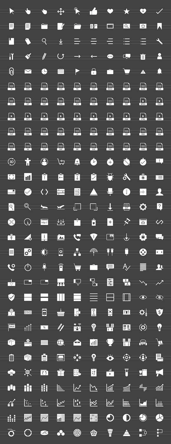 290 Interface Glyph Inverted Icons in Graphics - product preview 1