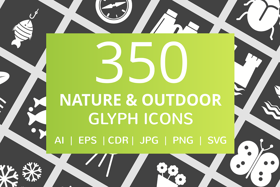 350 Nature & Outdoor Glyph Icons