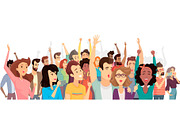 Crowd of Happy People Poster Vector