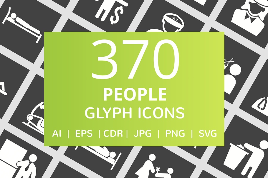 370 People Glyph Inverted Icons