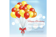 Happy Birthday Postcard Balloons Big