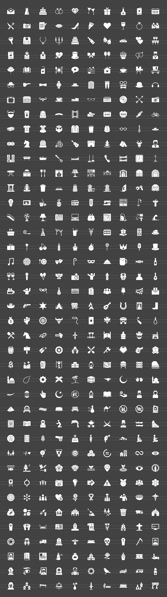 400 Lifestyle Glyph Inverted Icons in Graphics - product preview 1