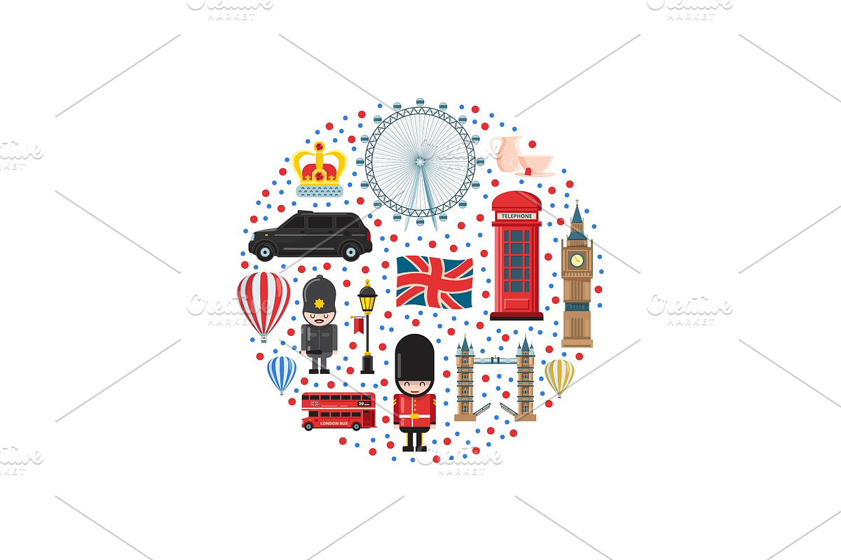 Vector cartoon London sights in Graphics - product preview 8