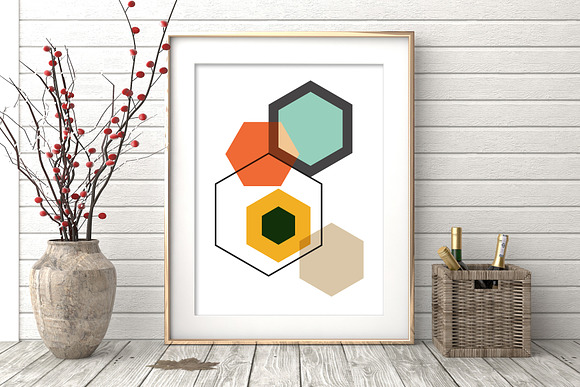 Geometric Wall Art, Set of 6 Prints  in Illustrations - product preview 1