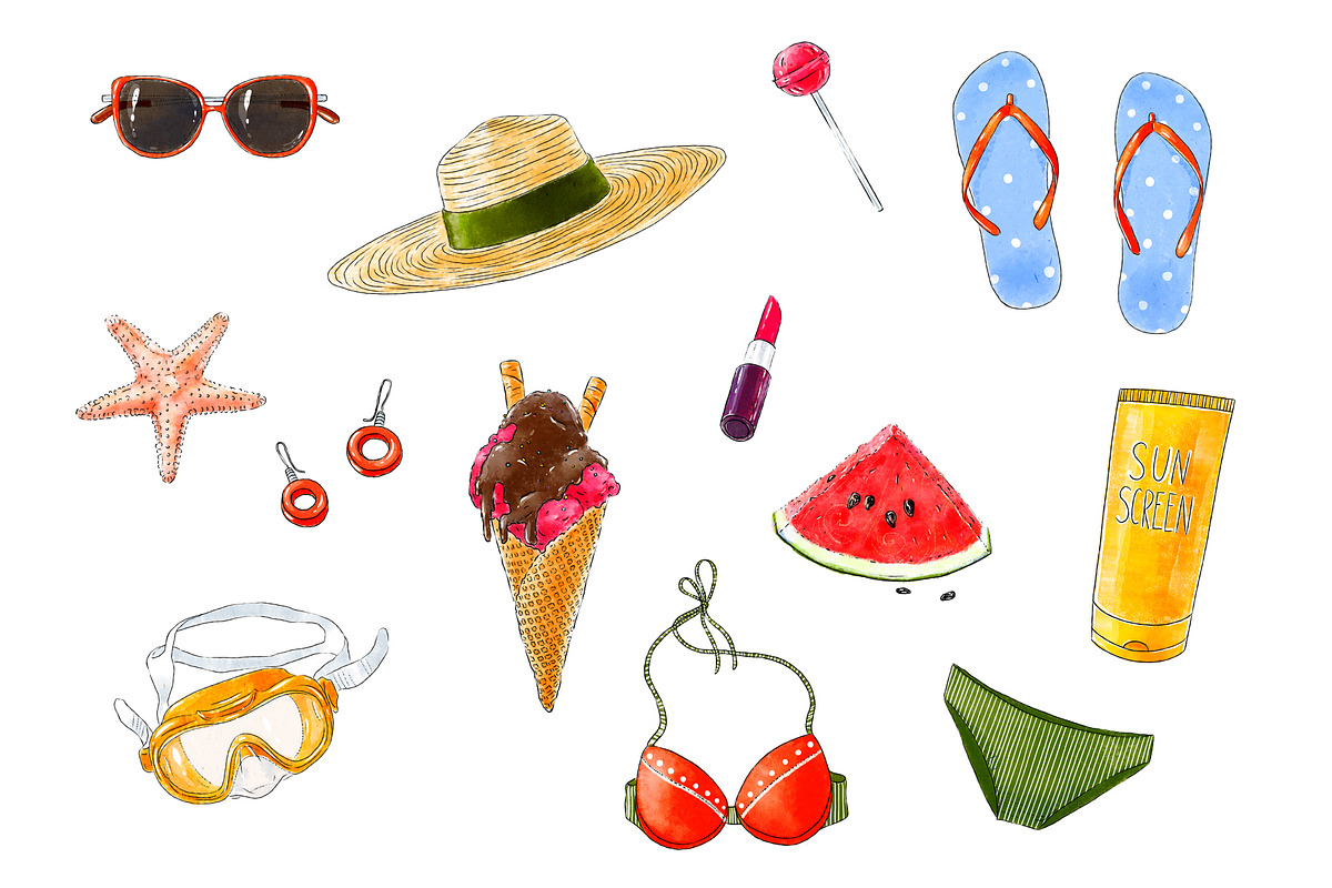 Big summer set in Illustrations - product preview 8