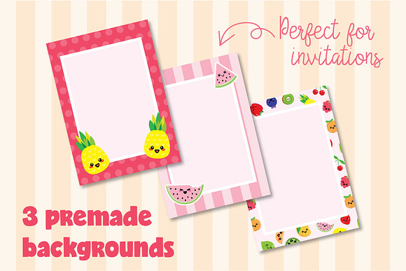 Fruity Friends! Cute Kawaii Kit in Illustrations - product preview 3