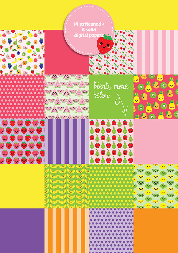Fruity Friends! Cute Kawaii Kit in Illustrations - product preview 4