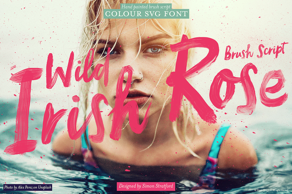 Wild Irish Rose brush script font in Colorful Fonts - product preview 8