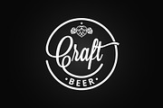 Craft beer vintage logo on black.