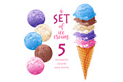 Set of Vector ice creams