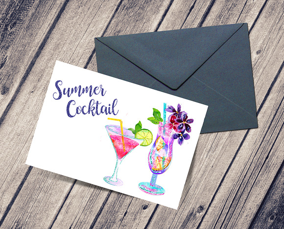 Summer Cocktail Clip Art in Illustrations - product preview 4